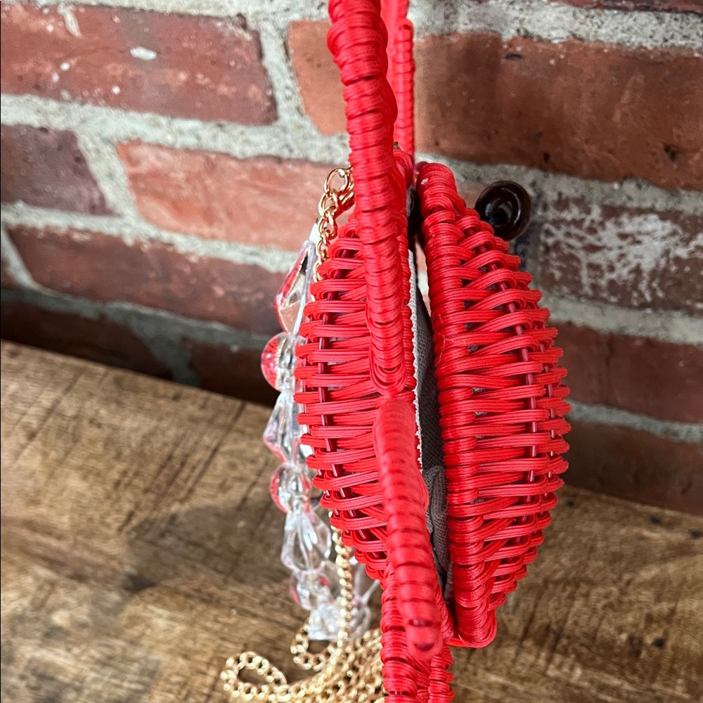 Tommy Bahama Red Woven Crab Crossbody Bag - Picture 8 of 11